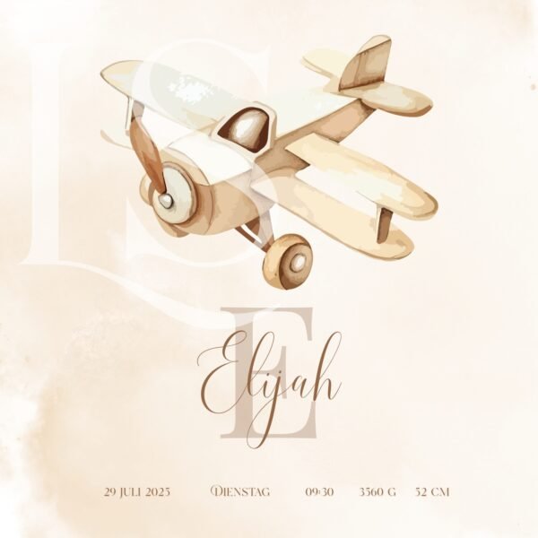 Old-Style Airplane - Personalized Watercolor Art Print