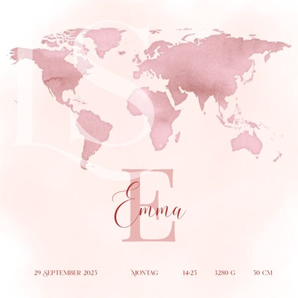 Blush Explorer - Personalized Watercolor Art Print