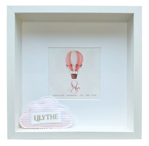 Blush Hor Air Balloon - Personalized Watercolor Art Print