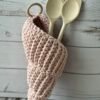 Seashell crochet basket - Pale pink