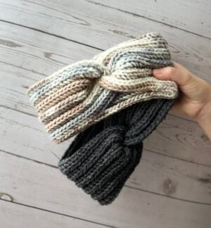 Handmade ear warmers - anthracite