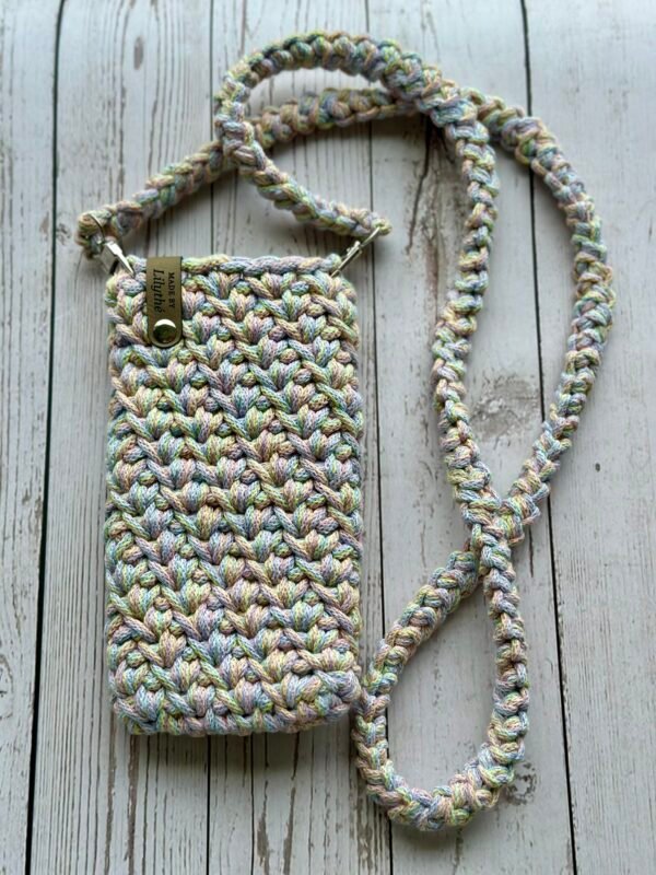 IMG_1228 Handcrafted Crochet Crossbody Phone Bag - Candy